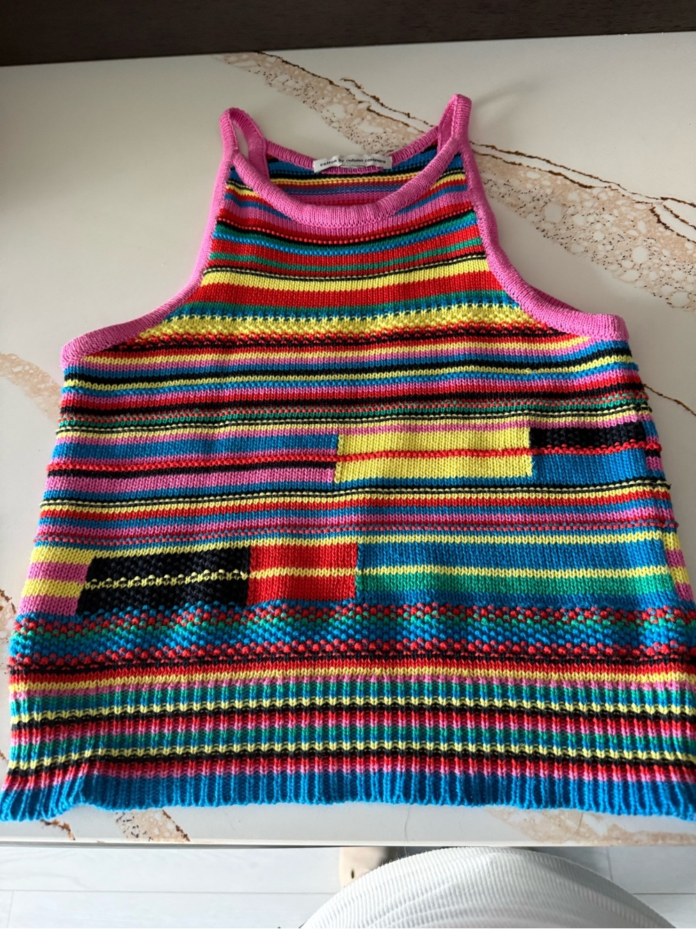 Autumn Cashmere Multicolor Striped cotton Knit Tank